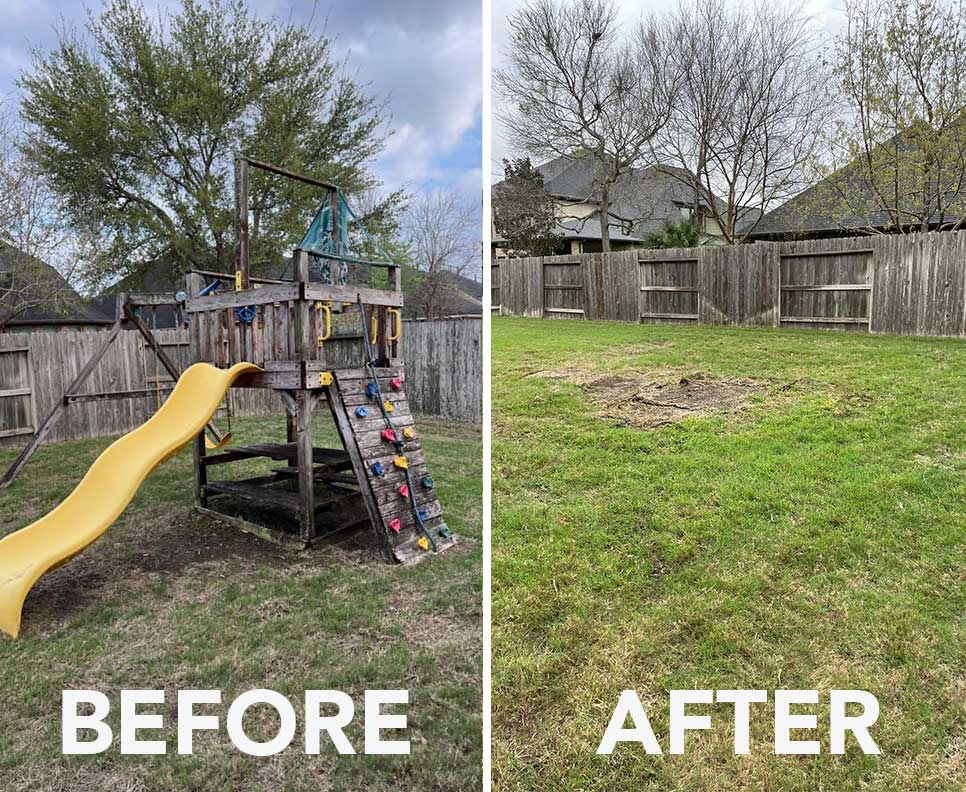 play set before and after removal in wake forest