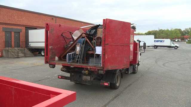 junk removal truck outside of a zebulon job